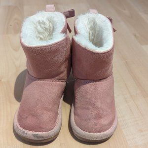 Joe Fresh Pink Infant Girl Boots - Size 6, Cozy Faux Fur Lining, Worn Twice!